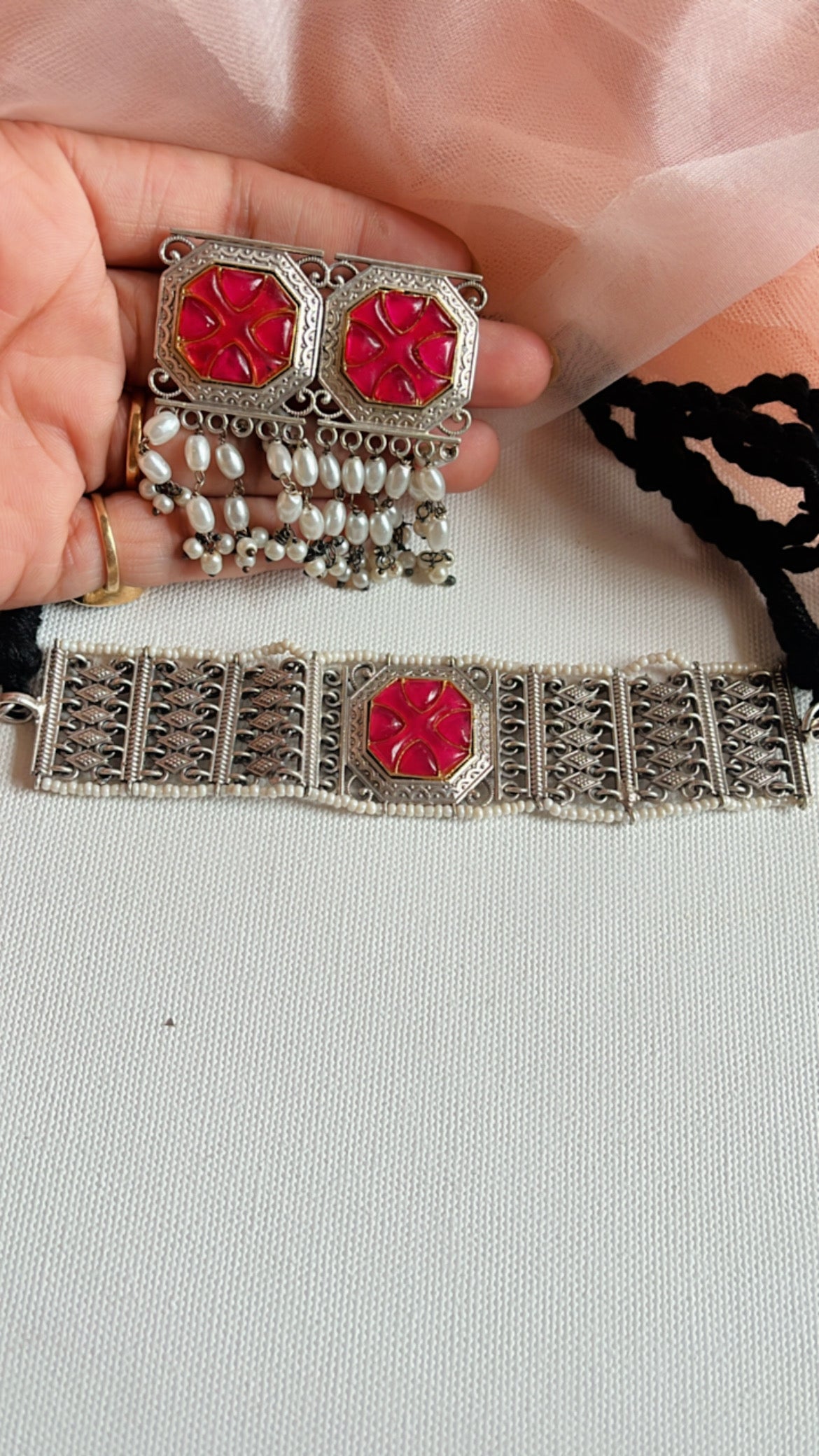 Pink Namita Neckpiece Set