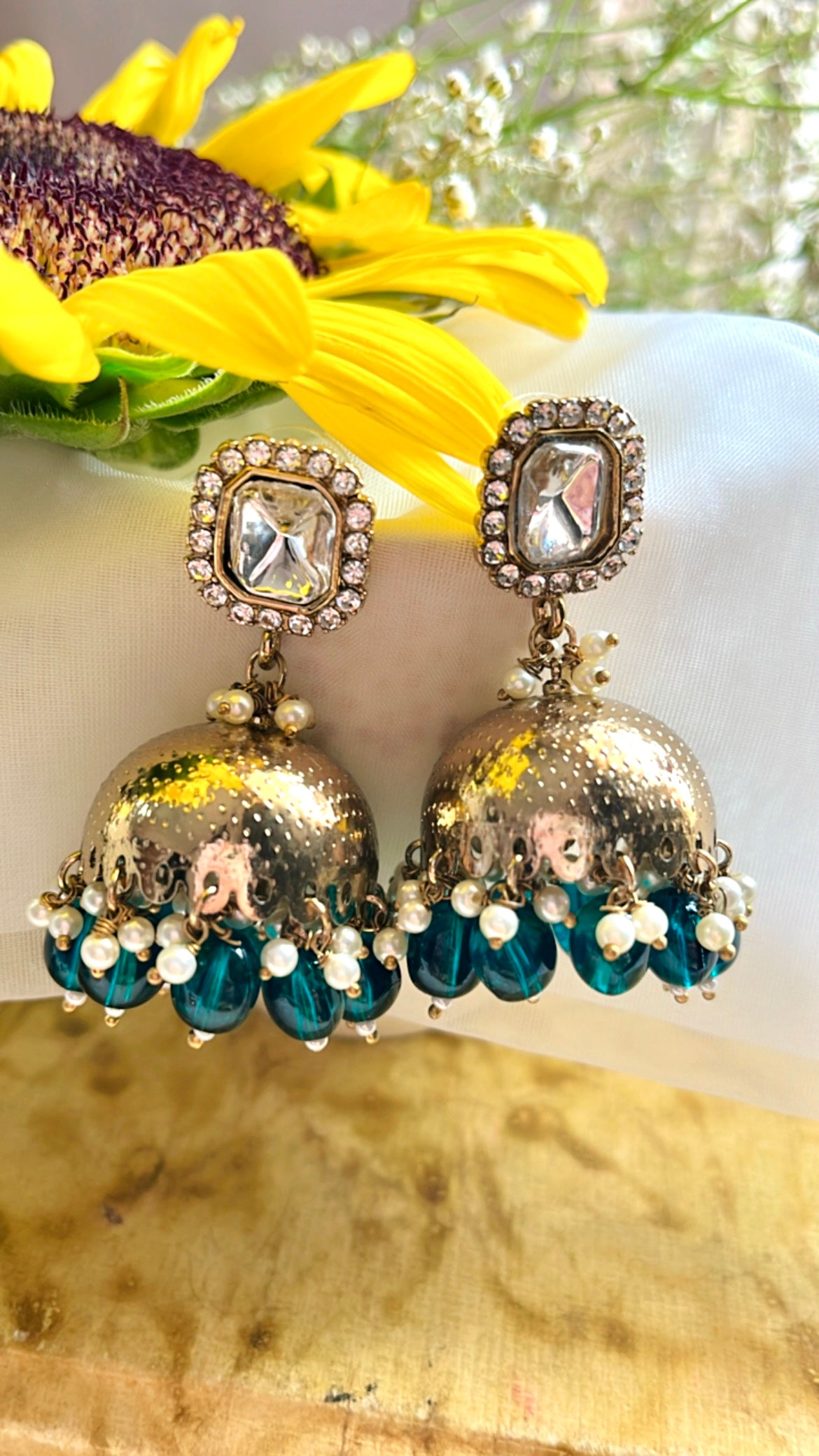 Green Pakisha Jhumka Earring