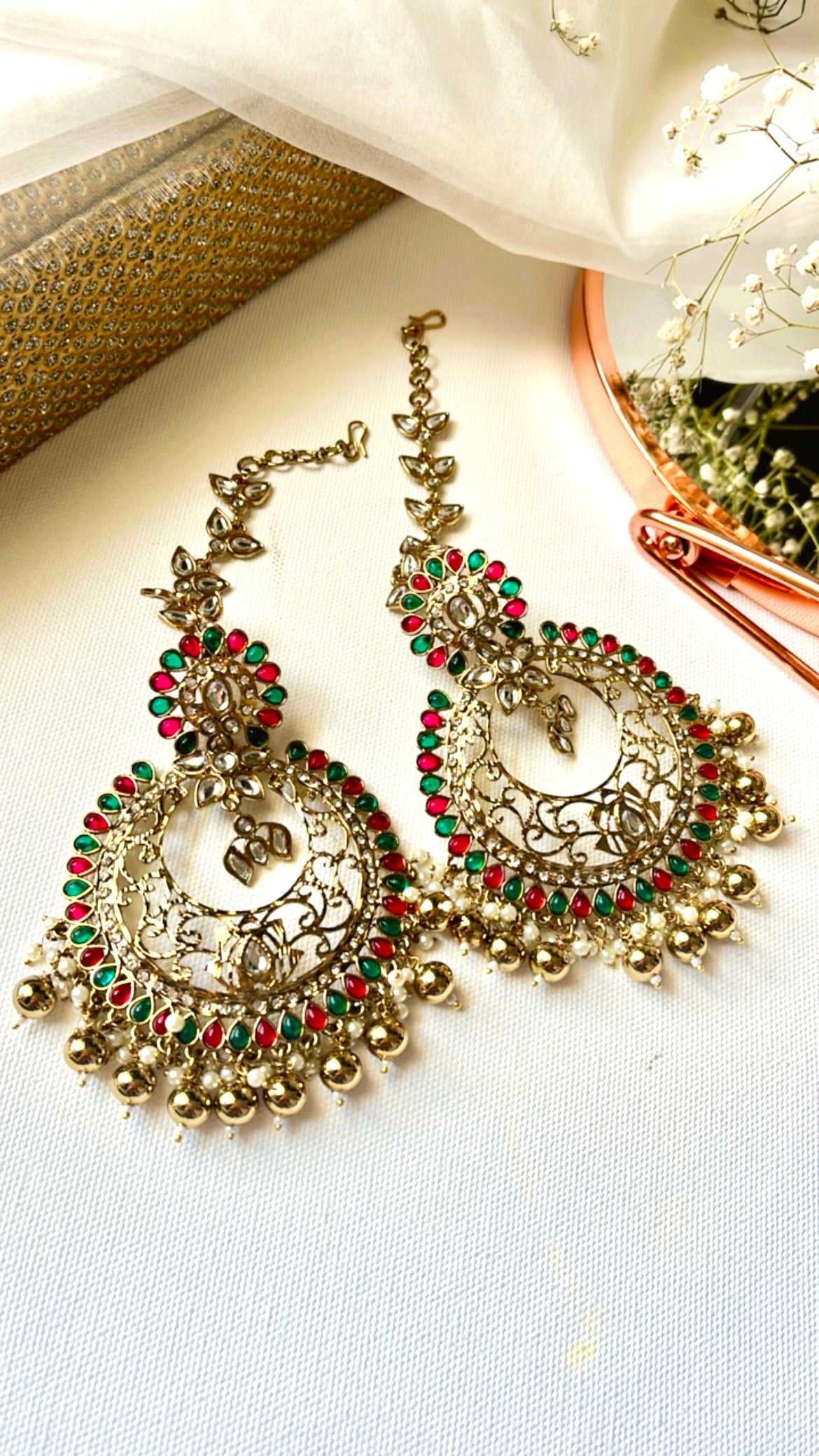 Red-Green Jaanvi Earring
