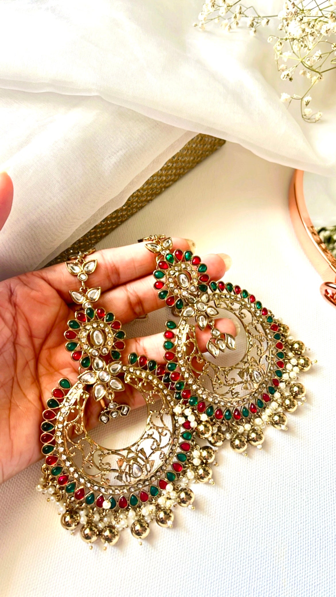 Red-Green Jaanvi Earring