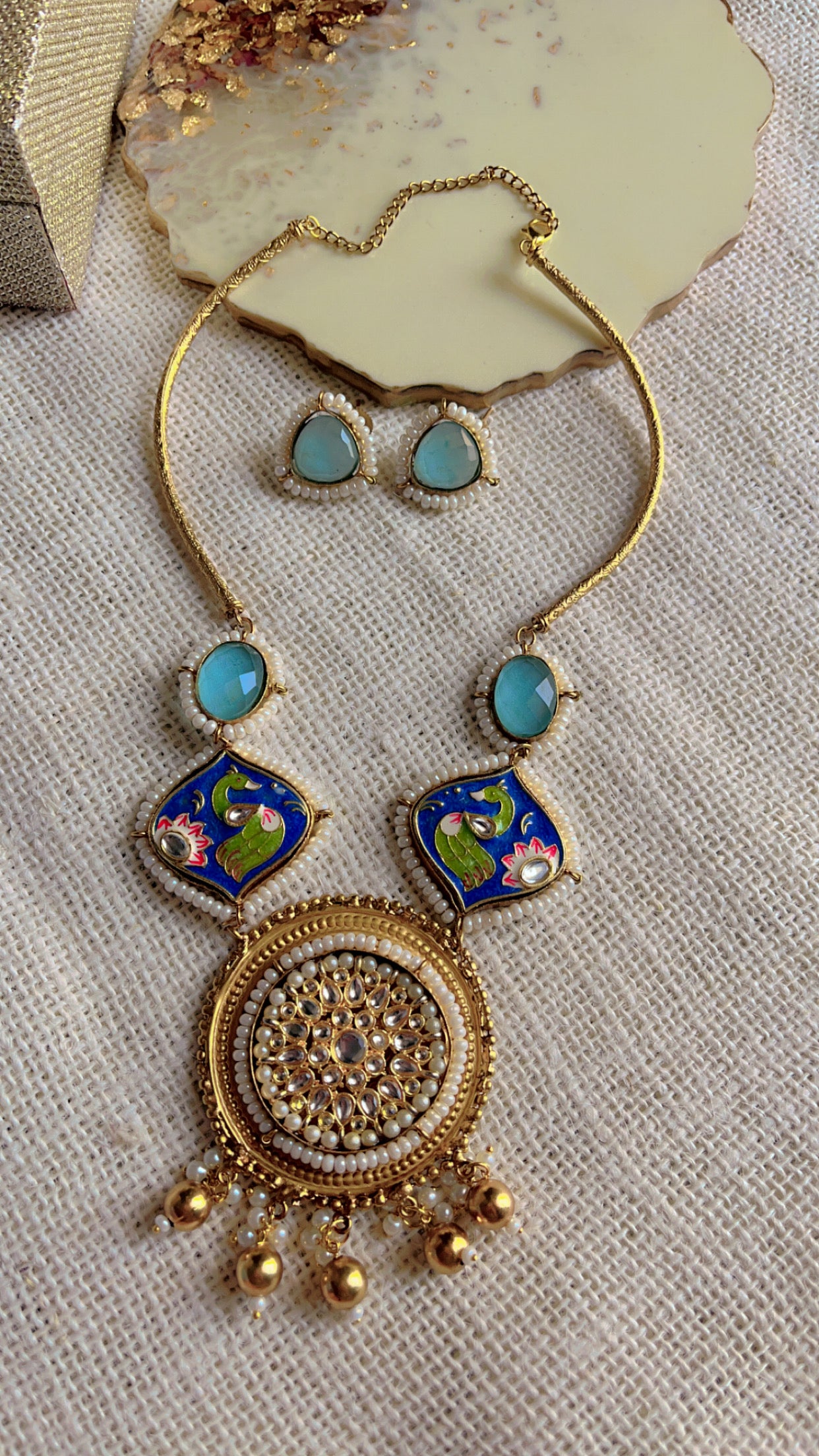 Blue Gaurika Neckpiece Set