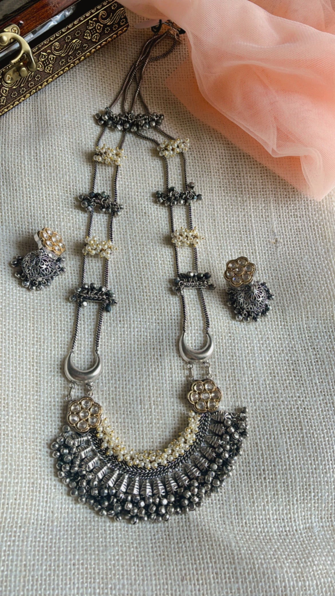 Ranisha Silver Neckpiece Set