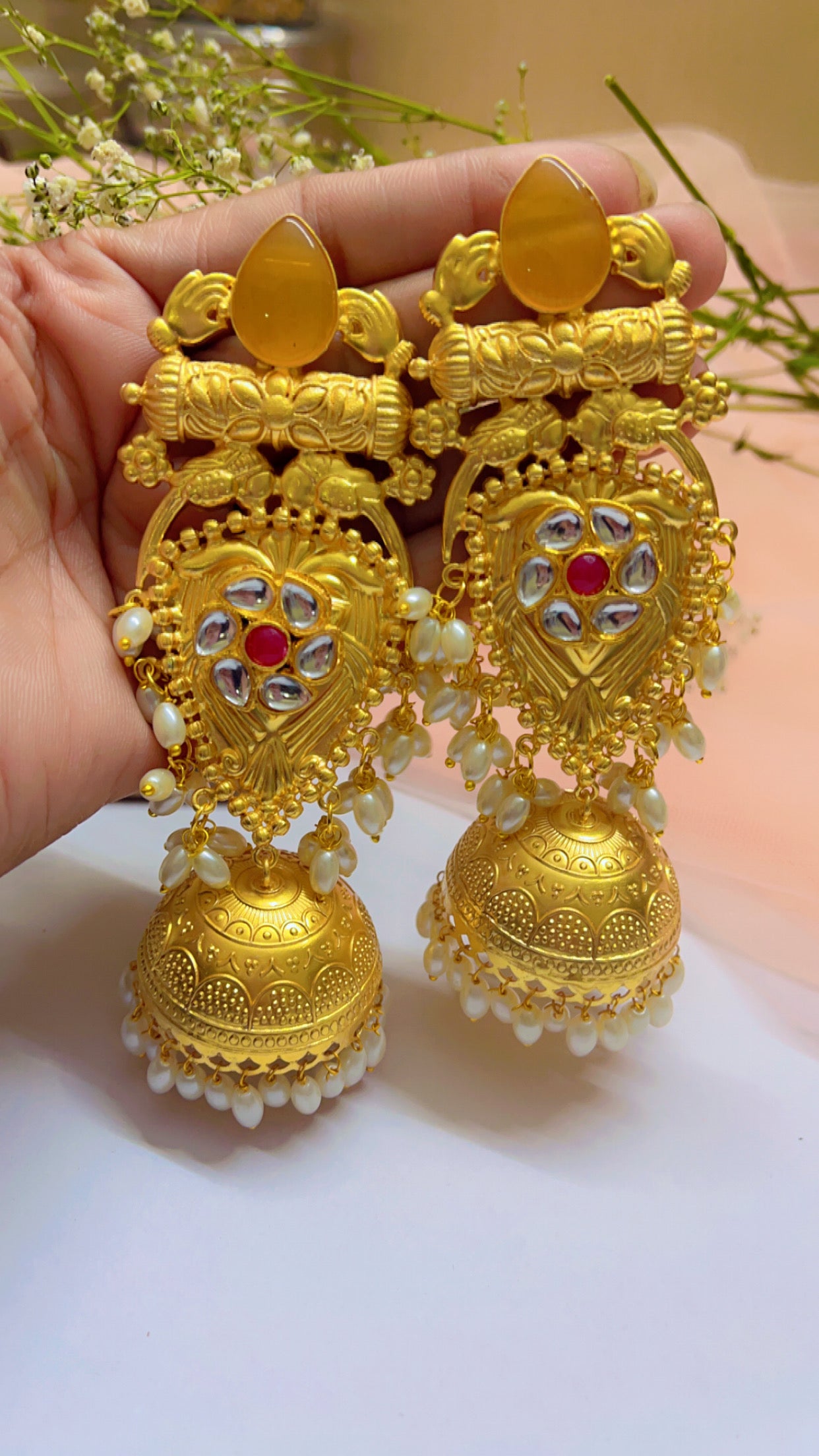 Yellow Apeksha Jhumka Earring