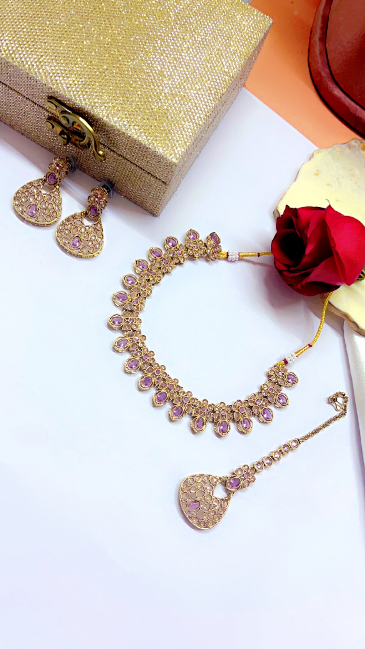 Purple Mehak Neckpiece Set