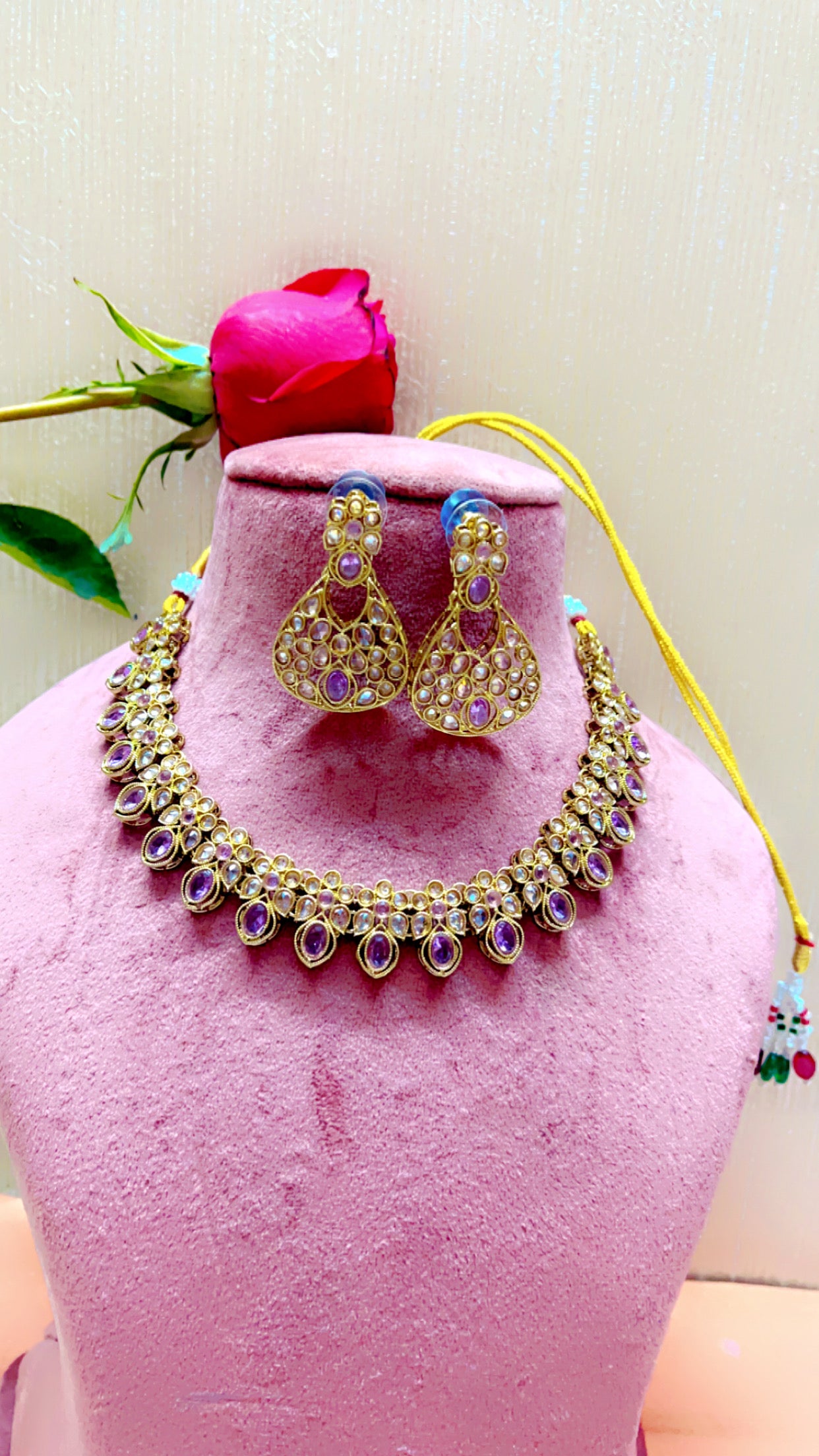 Purple Mehak Neckpiece Set