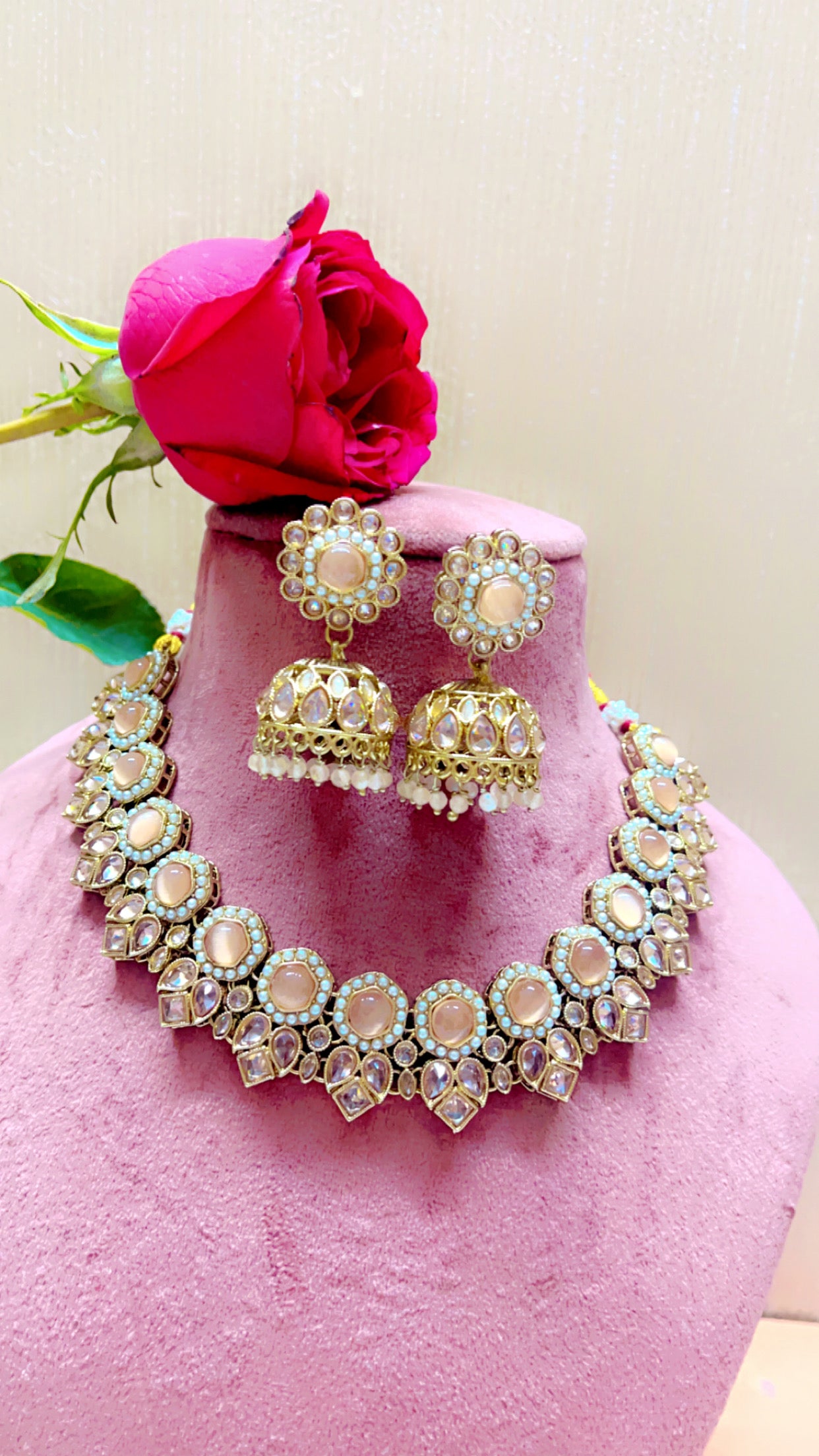Peach Neha Neckpiece Set