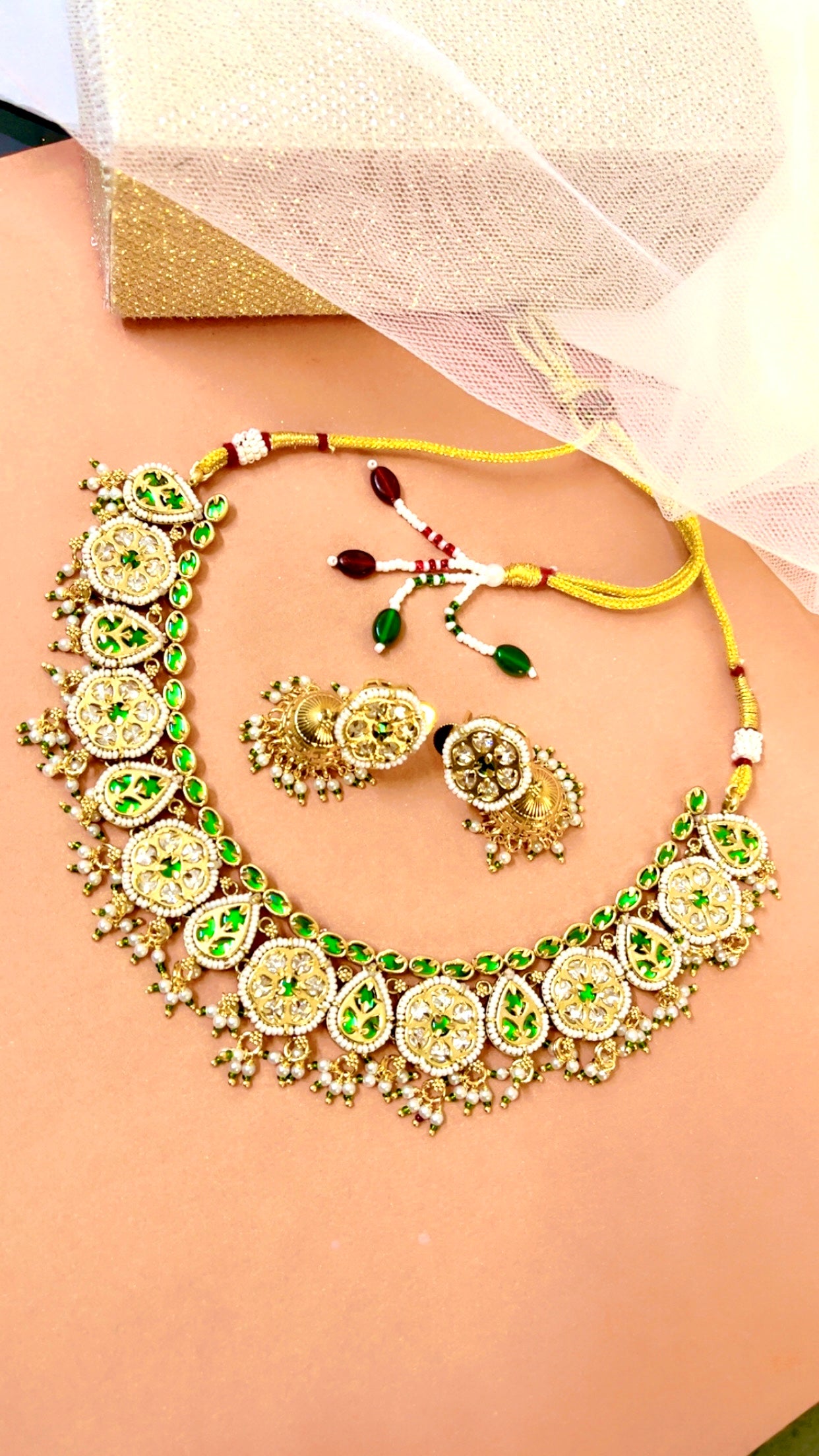 Green Mehira Neckpiece Set