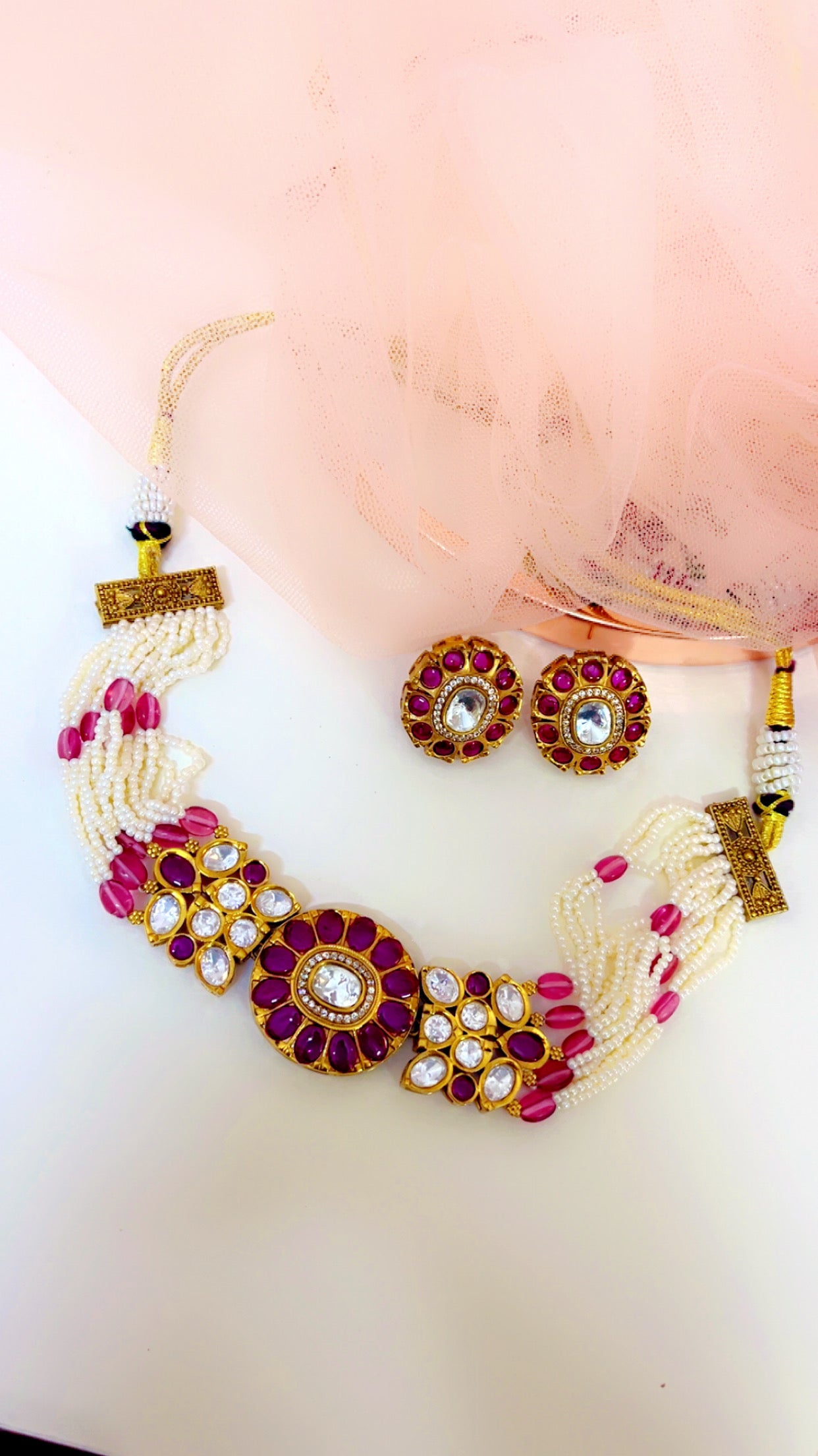 Ruby Palash Neckpiece Set