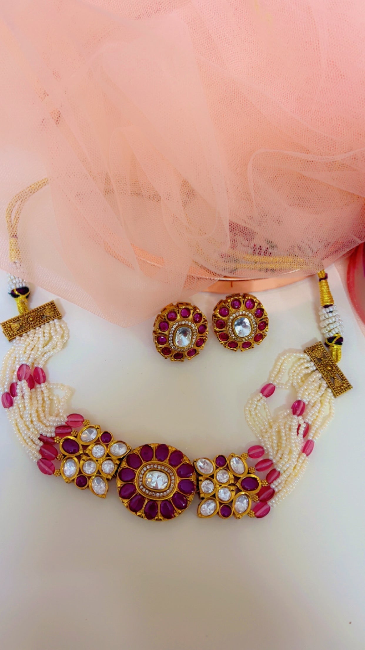 Ruby Palash Neckpiece Set