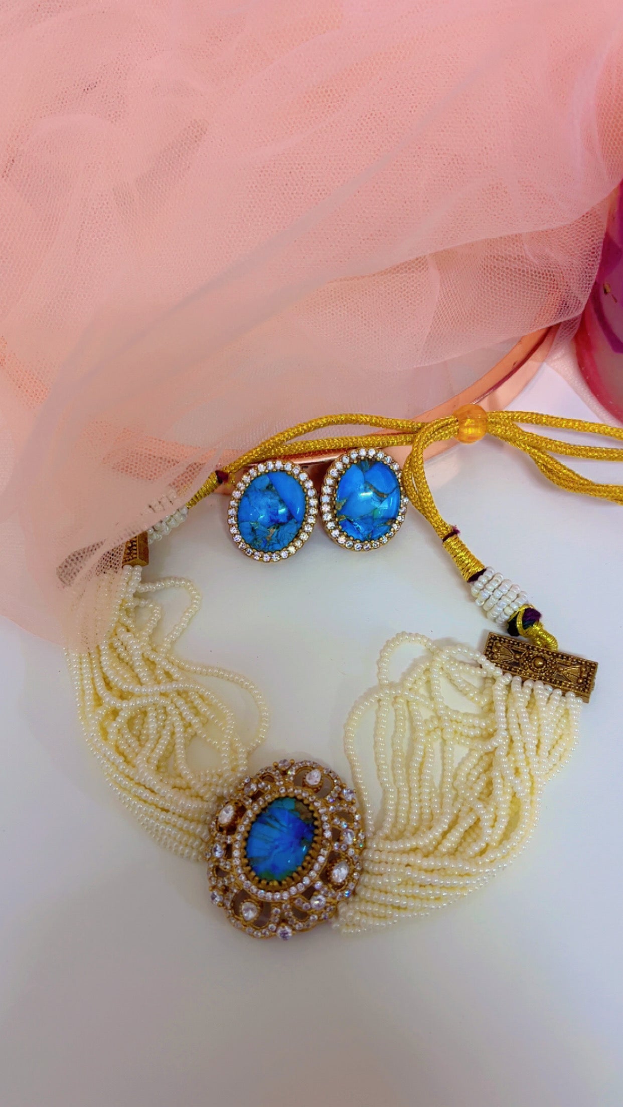 Aqua Pari Neckpiece Set