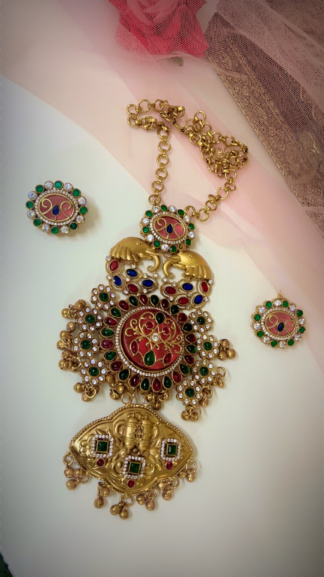 Pink Ekta Statement Neckpiece Set