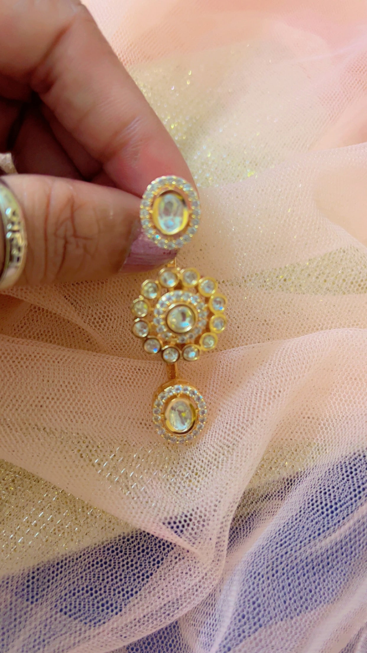 White Tisha Polki Ring