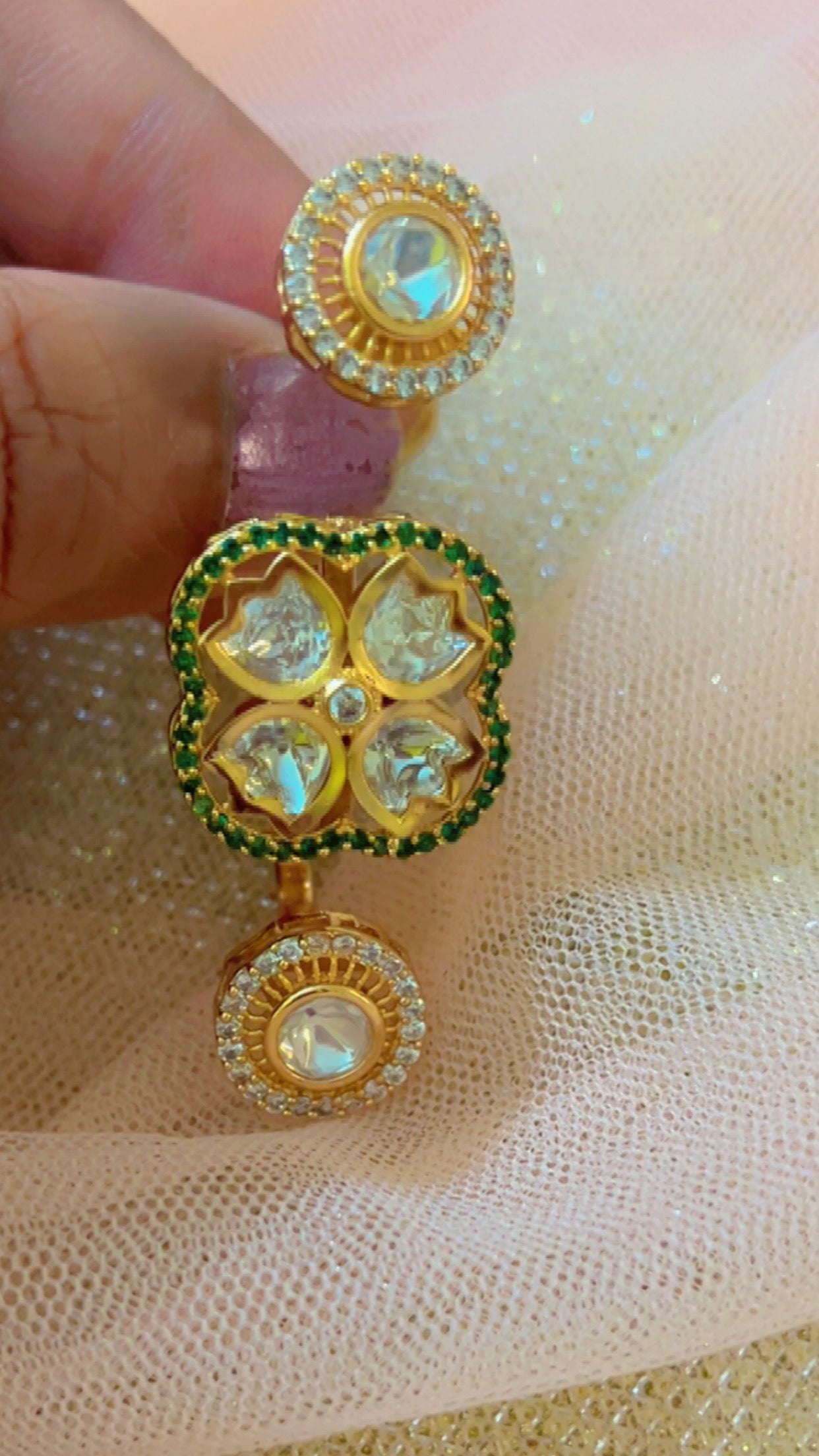 Green Myra Polki Ring