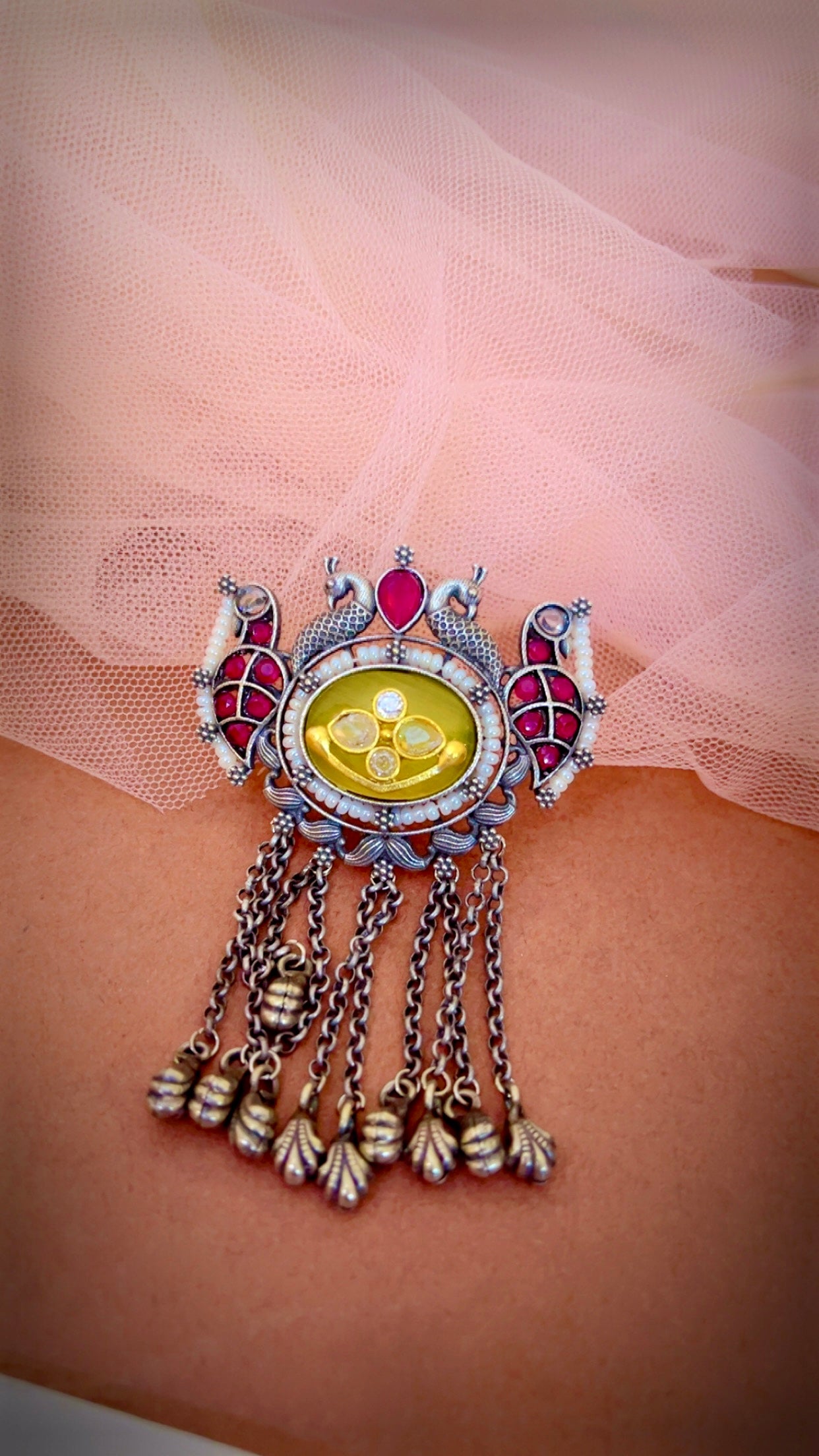 Yellow Vinika Silver Ring
