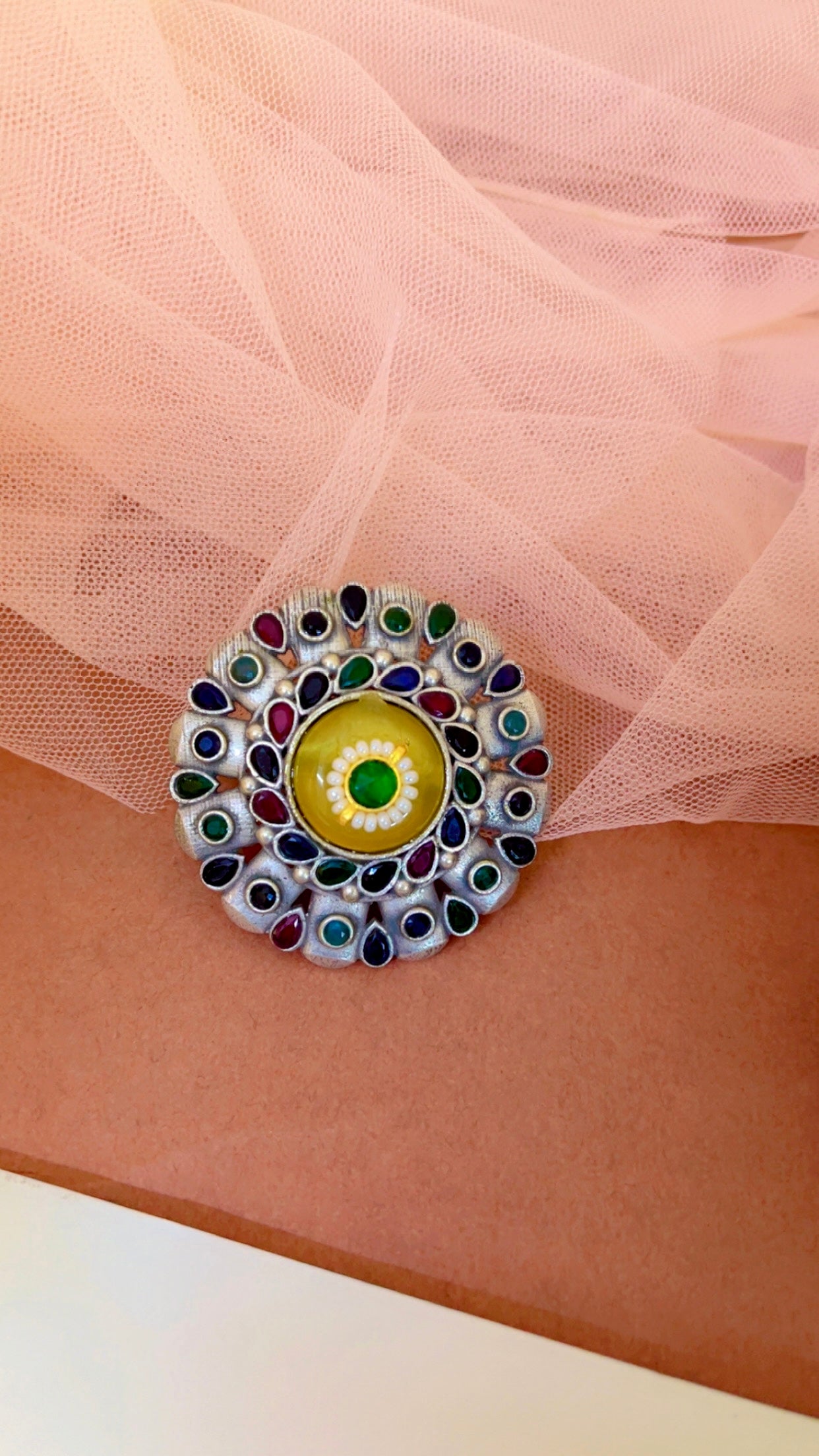 Yellow Sudipta Silver Ring