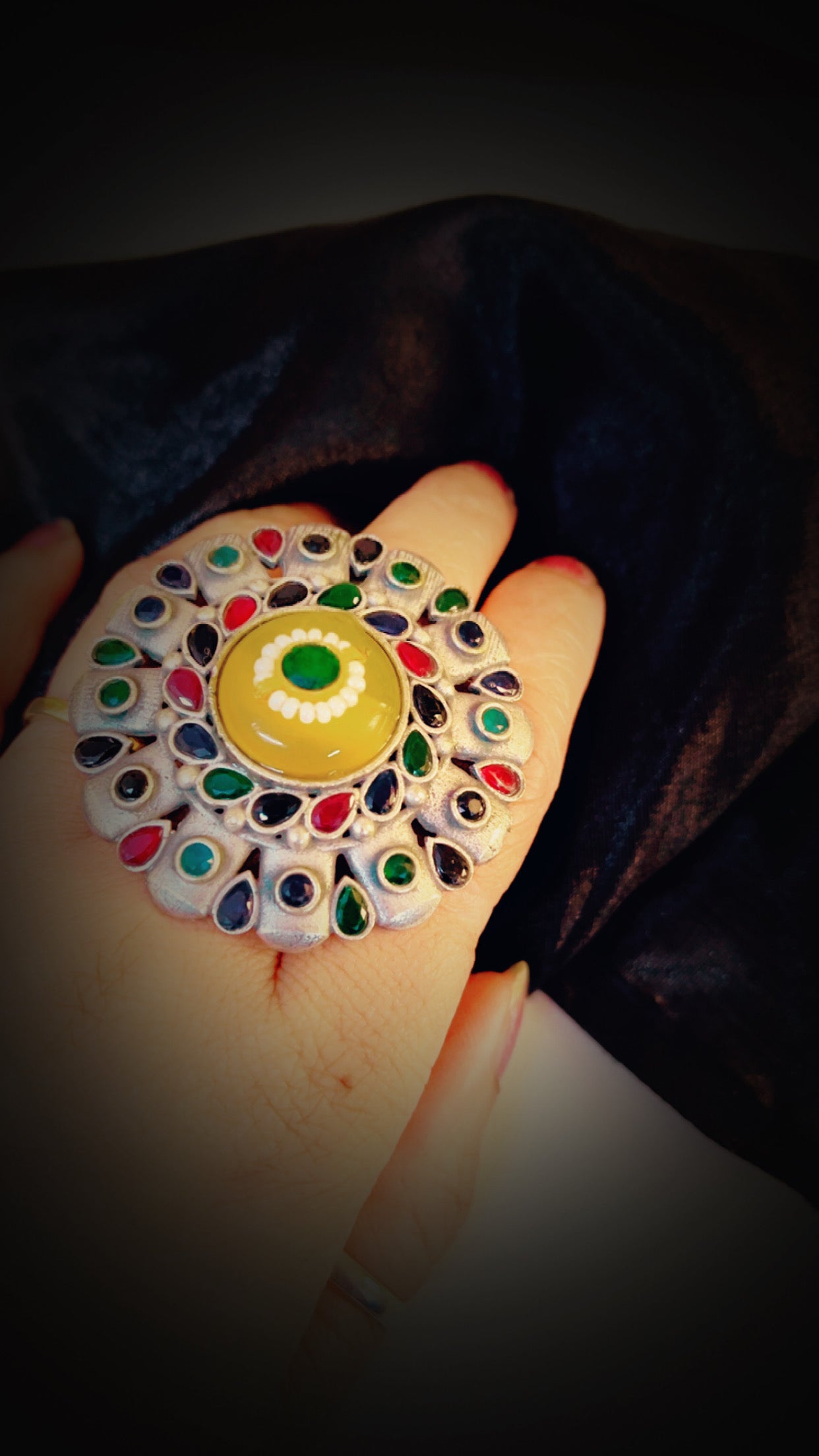 Yellow Sudipta Silver Ring