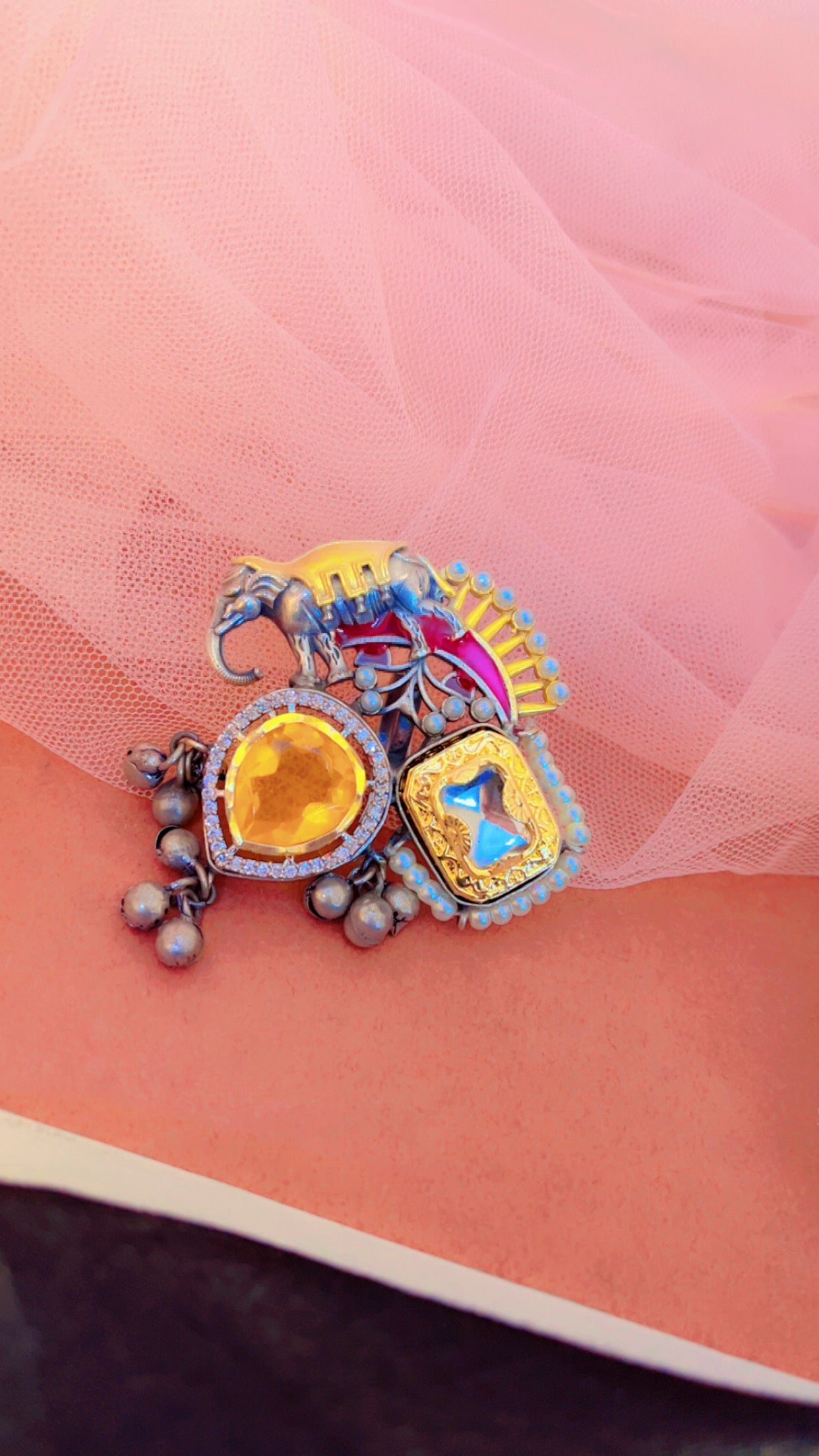 Yellow Stuti Silver Ring