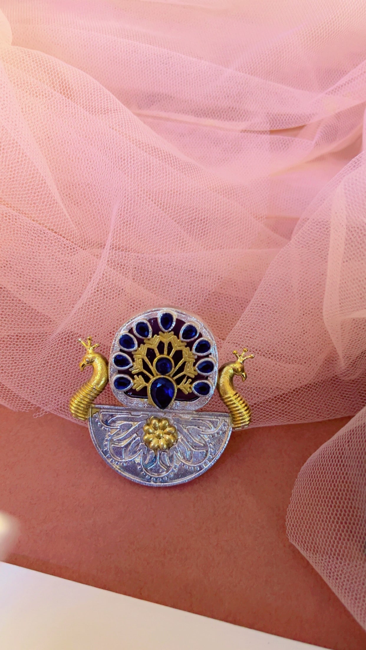 Blue Vidisha Silver Ring