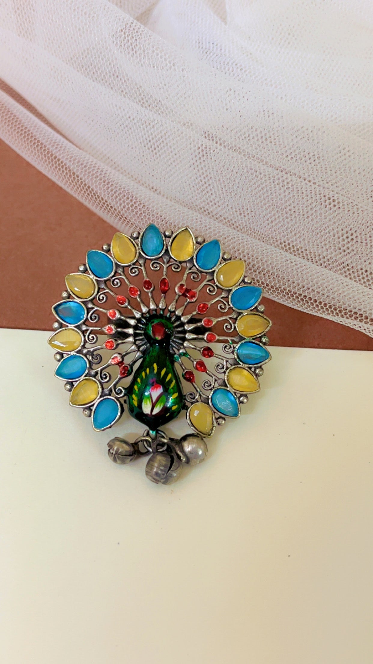 Blue Yadavi Silver Ring