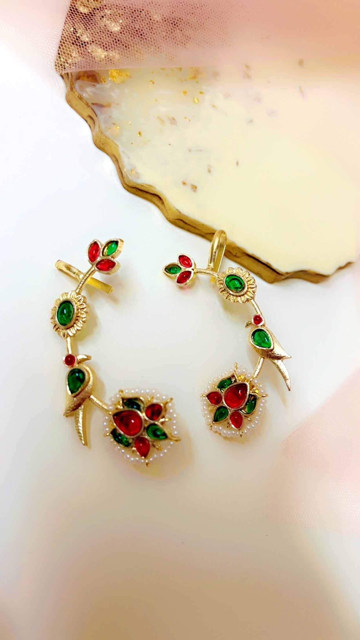 Red Pihu Earcuff Earring
