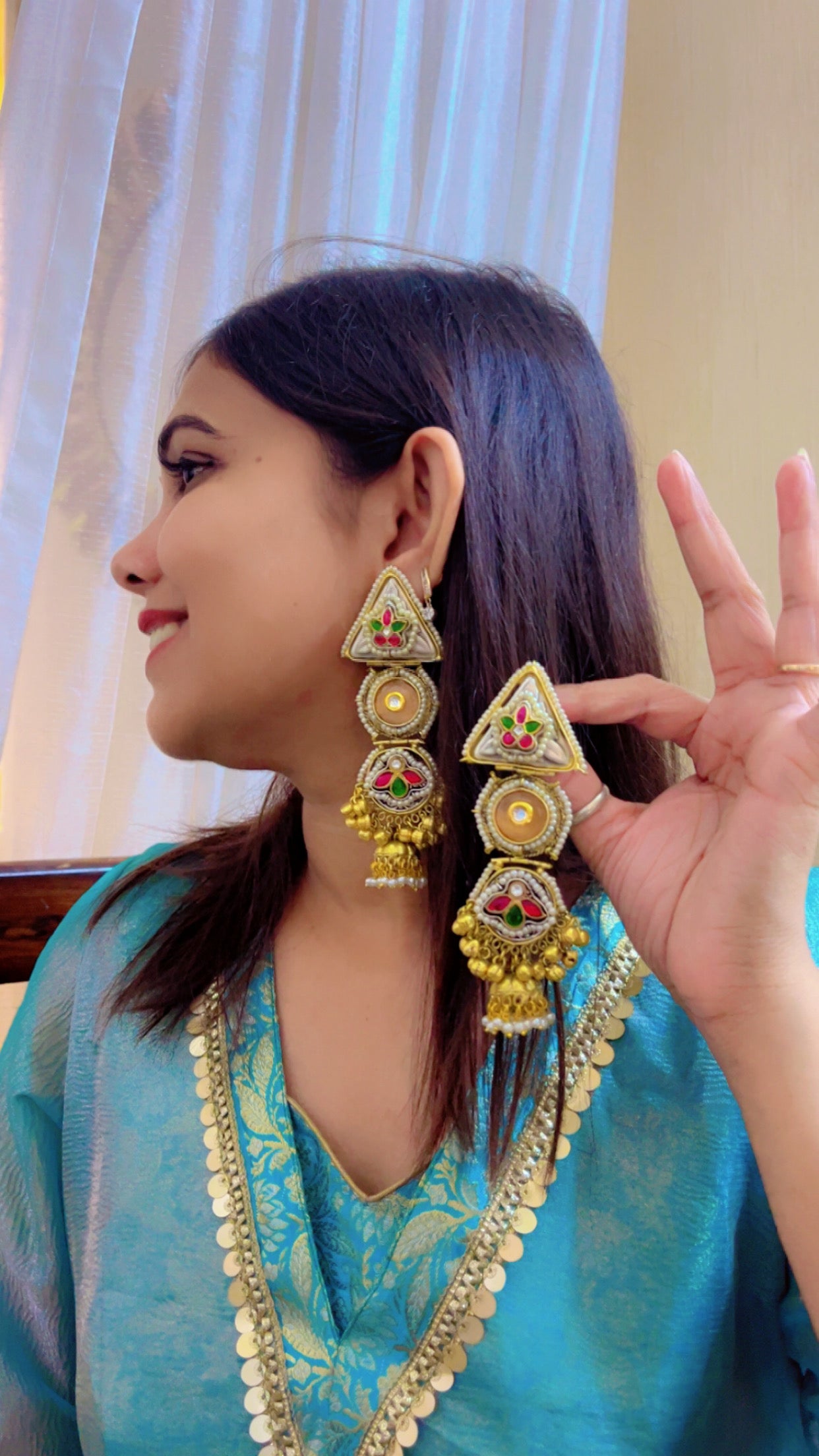 Yellow Amogya Statement Earring