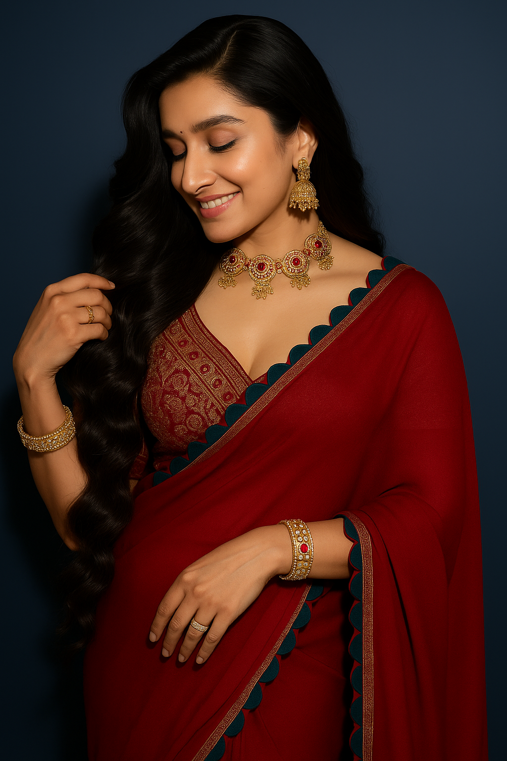 Pink Nakysa Neckpiece Set