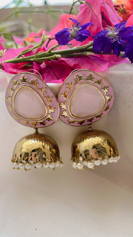 Baby Pink Tanshi  Jhumka Earring