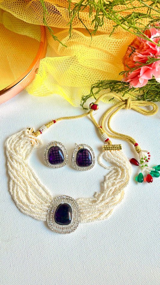 Purple Anaha  Necklace Set