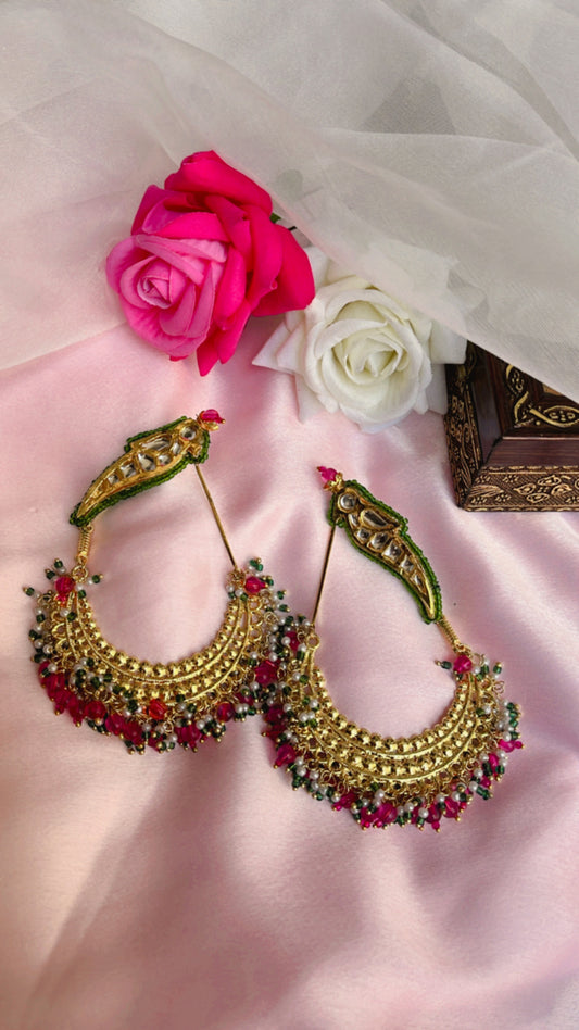 Pink Trishika Chandbali Earring