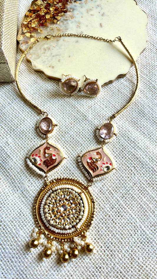 Pink Gaurika Neckpiece Set