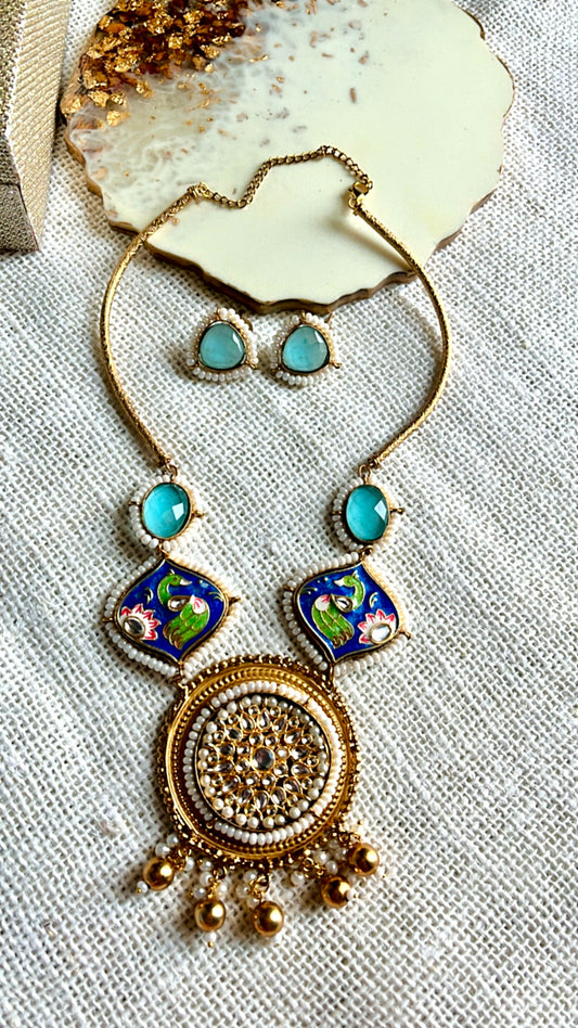 Blue Gaurika Neckpiece Set