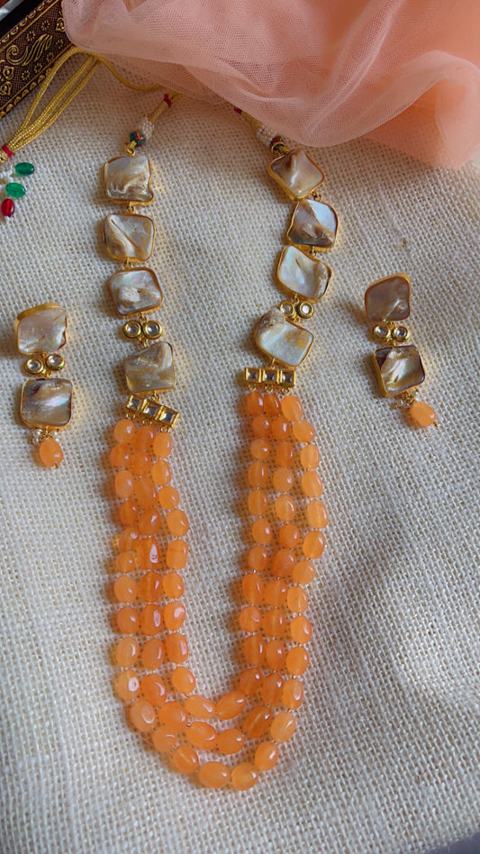 Orange Raddhika Neckpiece Set