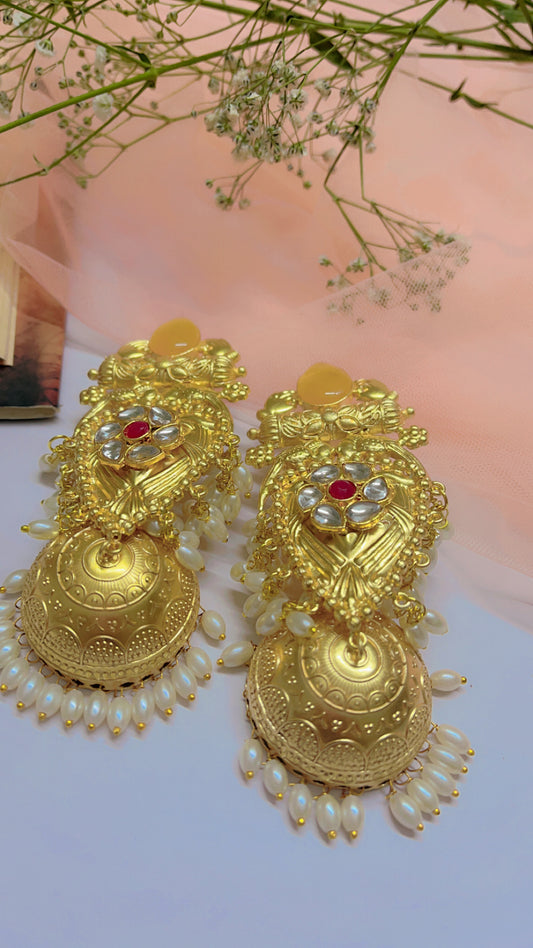 Yellow Apeksha Jhumka Earring