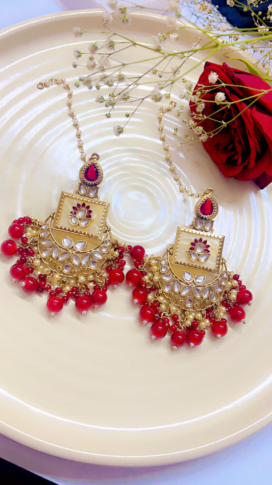 Red Zoya Chandbali Earring