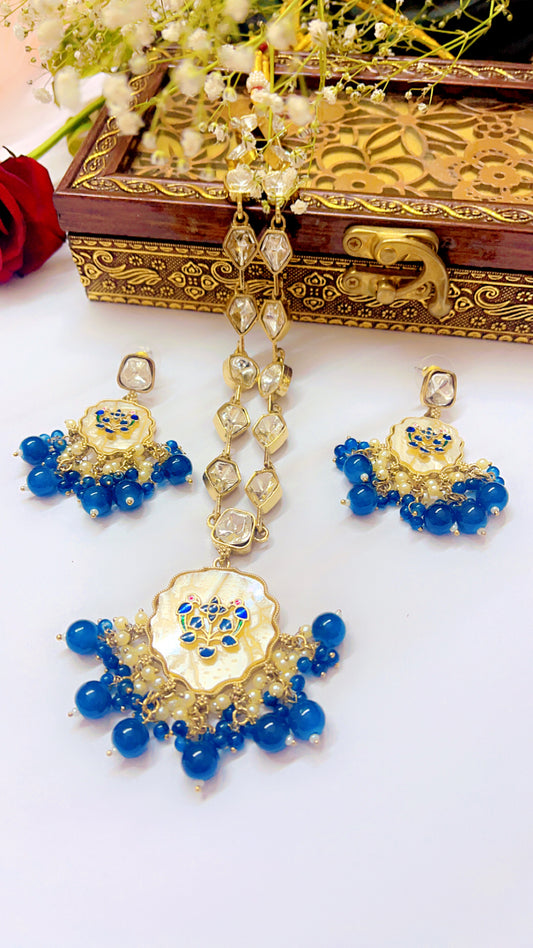 Blue Riddhi Neckpiece Set