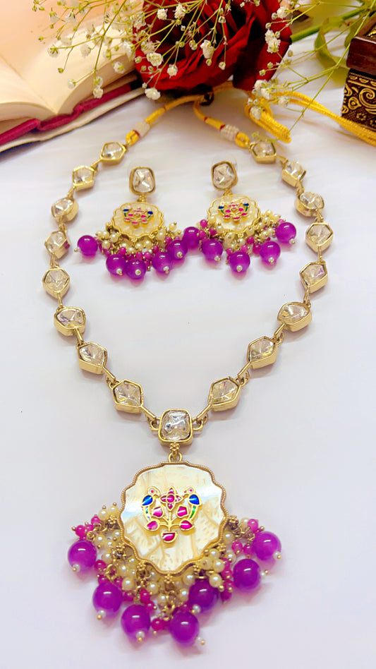 Purple Riddhi Neckpiece Set