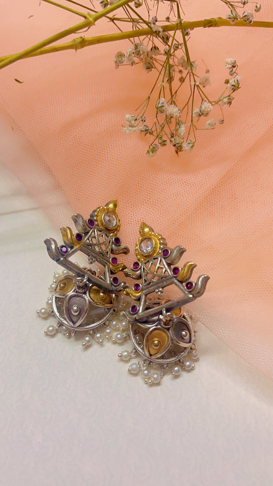 Tanisha  Silver Jhumka Earring