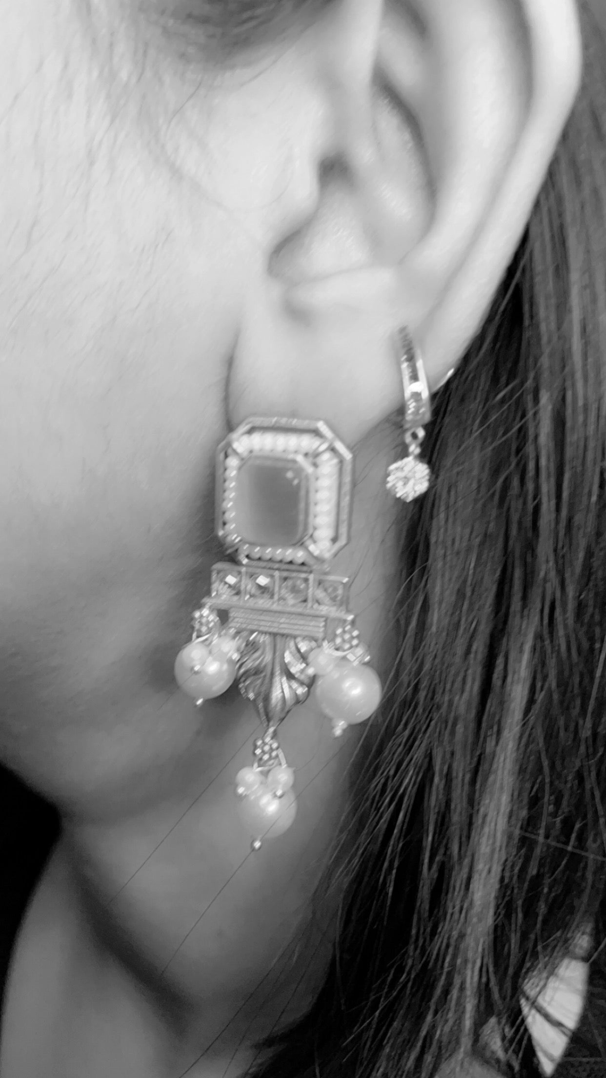 Green Yuvika Silver Earring