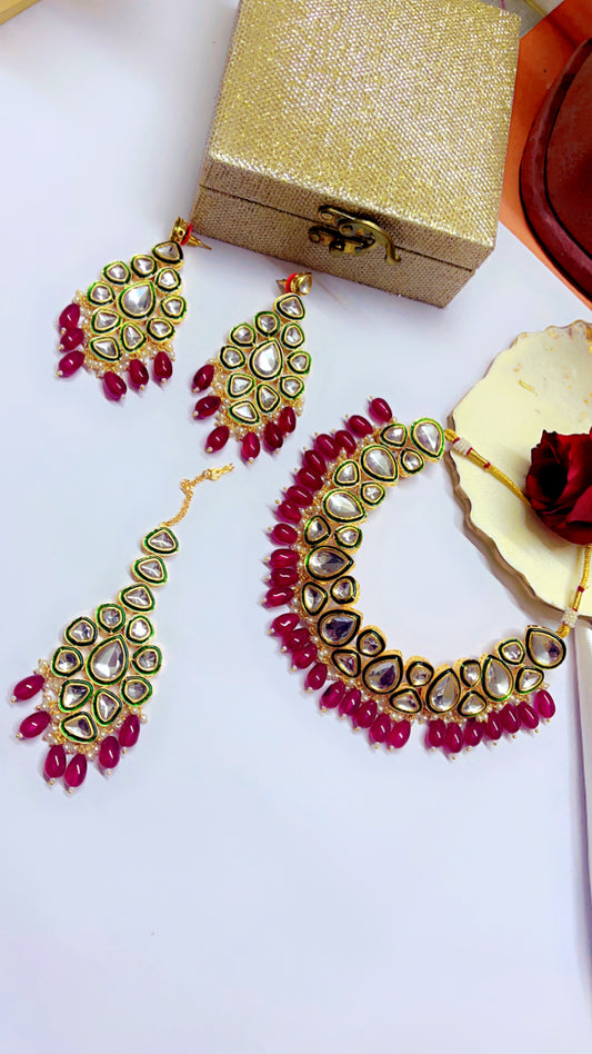 Red Namita Neckpiece Set