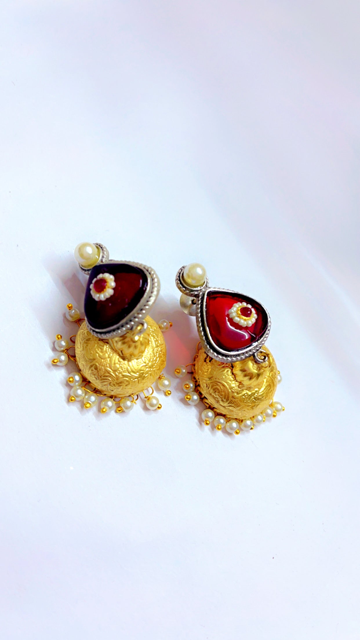 Red Tiya Jhumka Earring