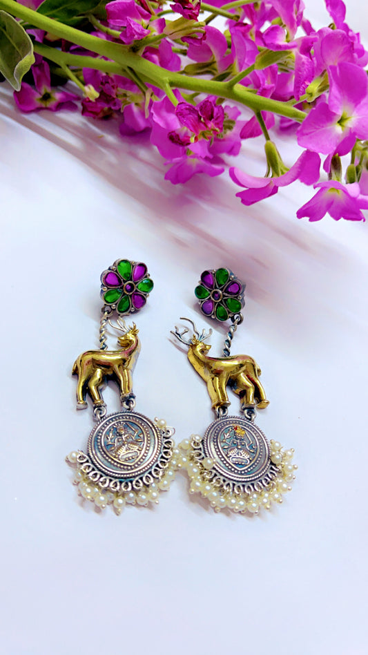Green  Nyasa Silver Earring