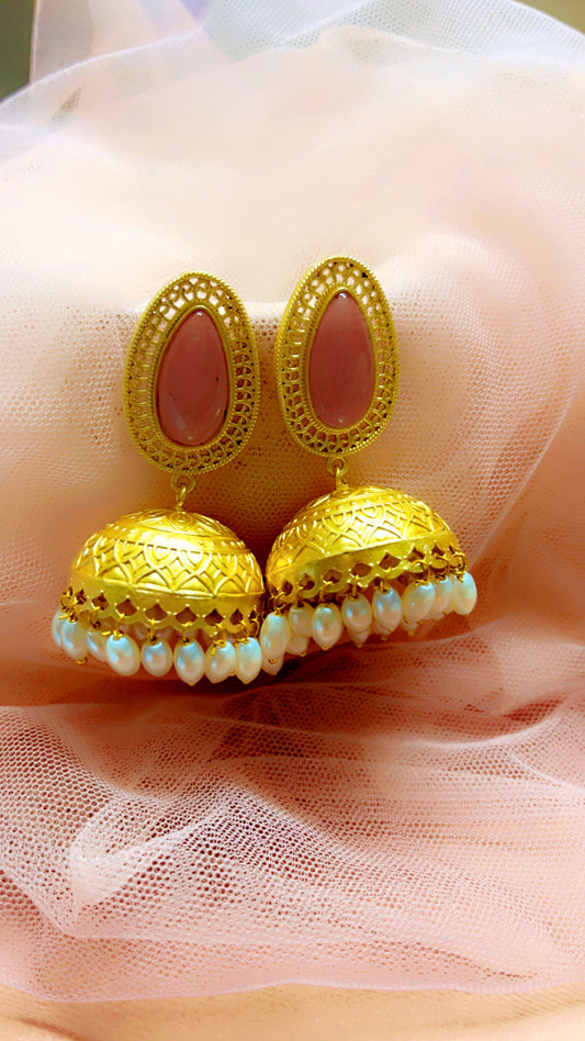 Pink Gita Jhumka Earring