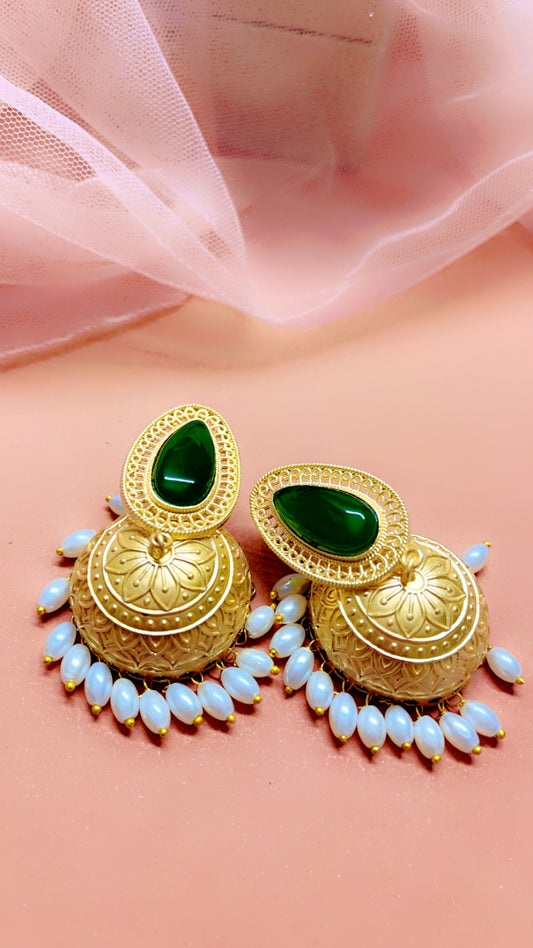 Green Gita Jhumka Earring