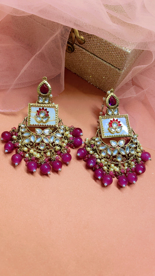Purple Zoya Chandbali Earring