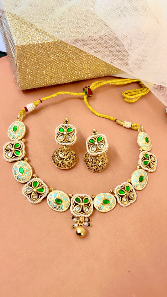 Green Trisha Neckpiece Set