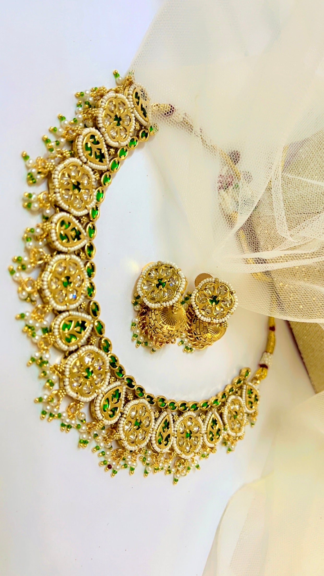 Green Mehira Neckpiece Set