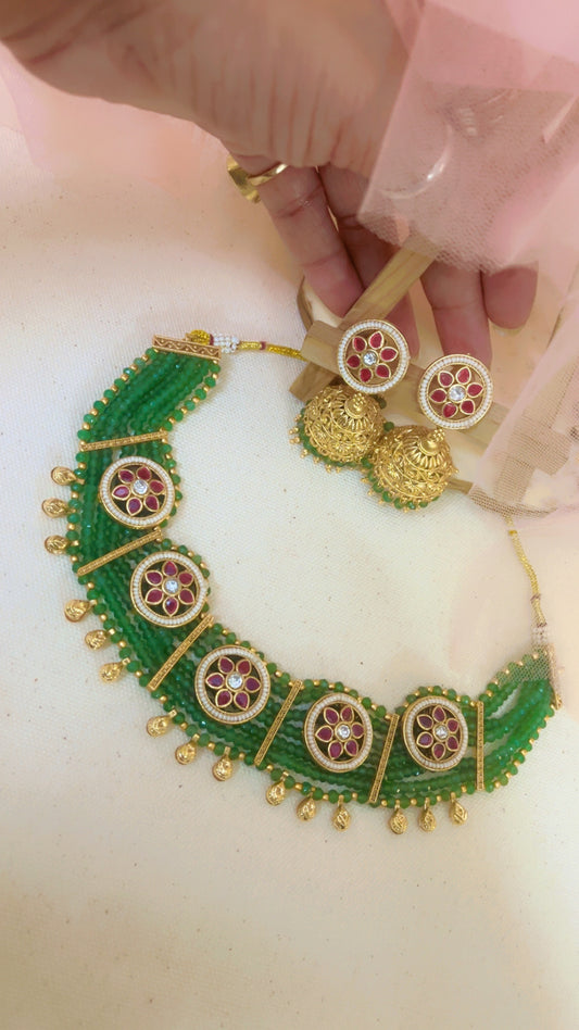 Green Vishva Neckpiece Set