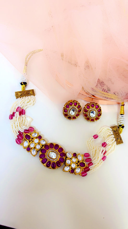 Ruby Palash Neckpiece Set