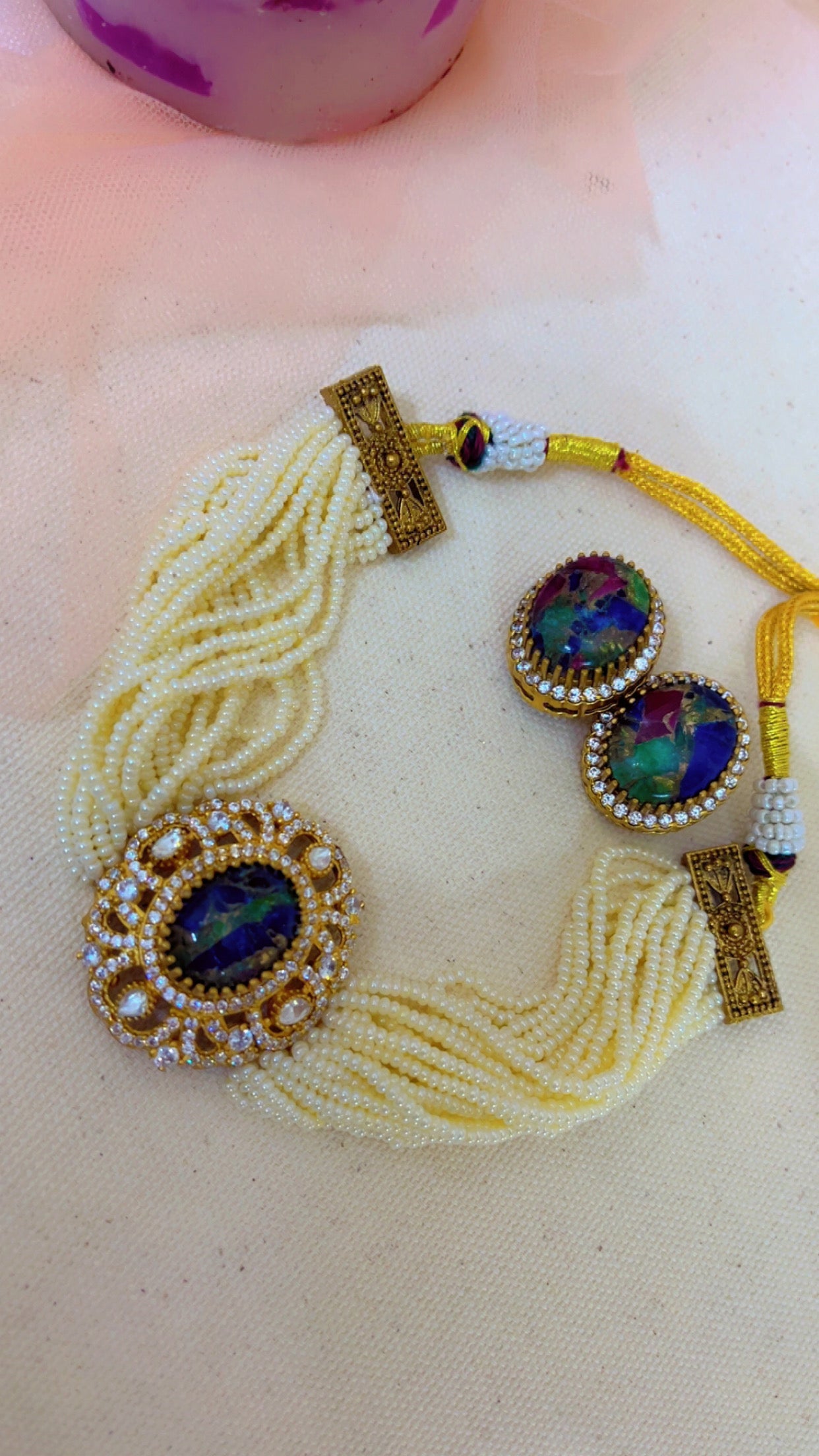 Multi Pari  Neckpiece Set