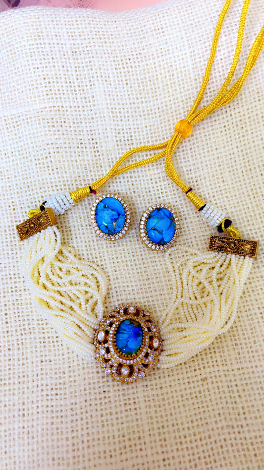 Aqua Pari  Neckpiece Set